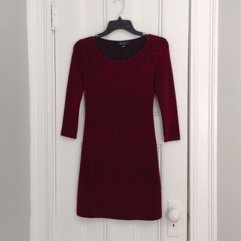 Shiny red mini dress